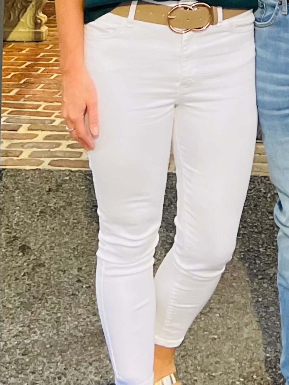 White Ankle-Length Women's Jeans - Classic Cropped Fit